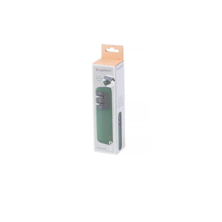 BergHOFF Knife Sharpener - Two-Stage Green with Coarse/Fine Slots and Ergonomic Non-Slip Base