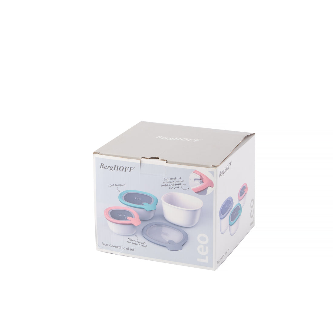BergHOFF 3-Piece Multi-Bowls Set - Eco-Friendly Serving and Storage with Lids and Built-In Air Vent