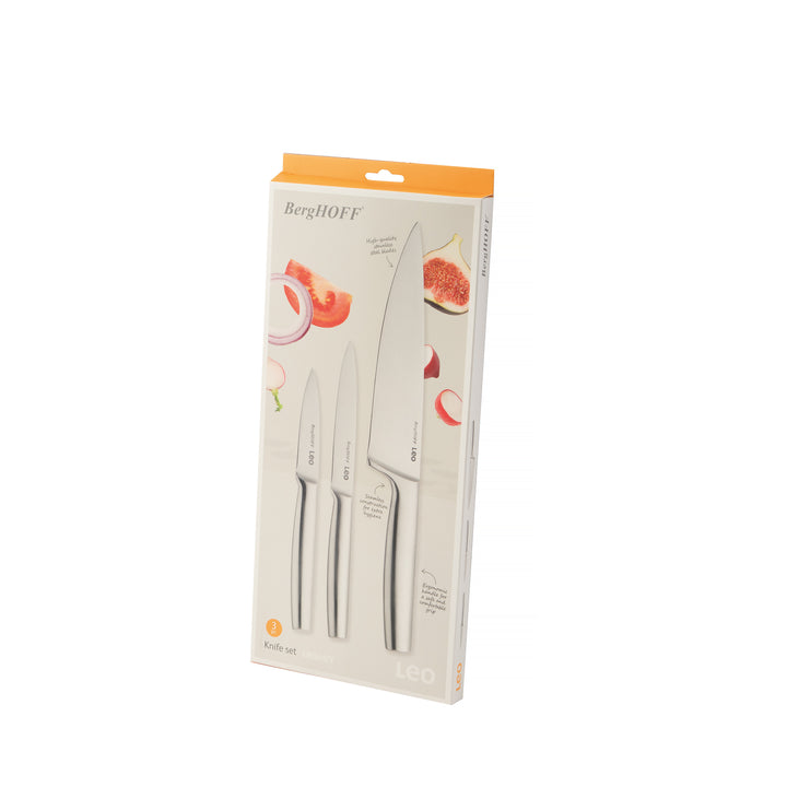 BergHOFF 3-Piece Knife Set - Legacy Starter Kit with Stainless Steel Paring, Utility and Chef Knife