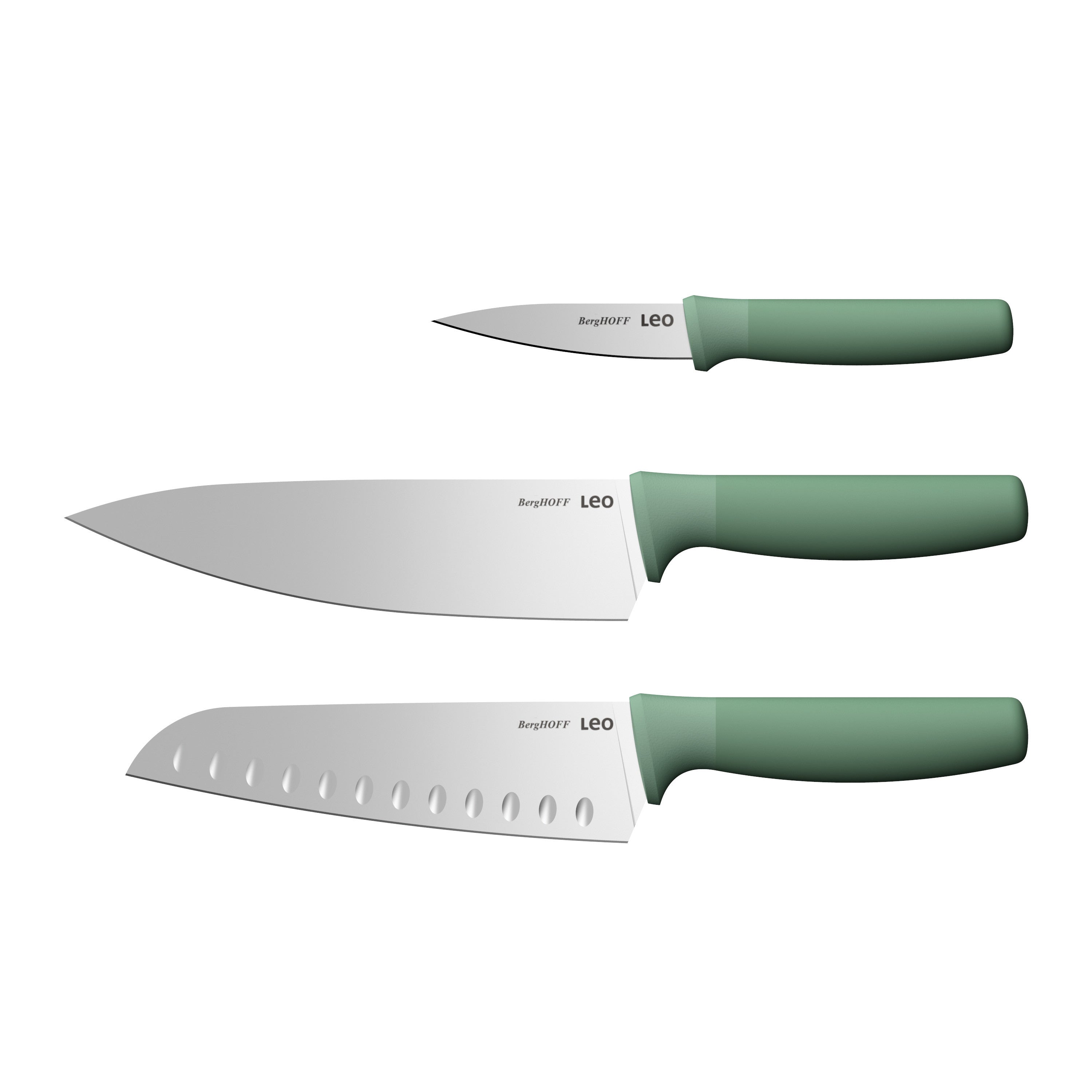 BergHOFF 3-Piece Knife Set - Forest Series with Paring, Chef and Santoku Knives for Everyday Use