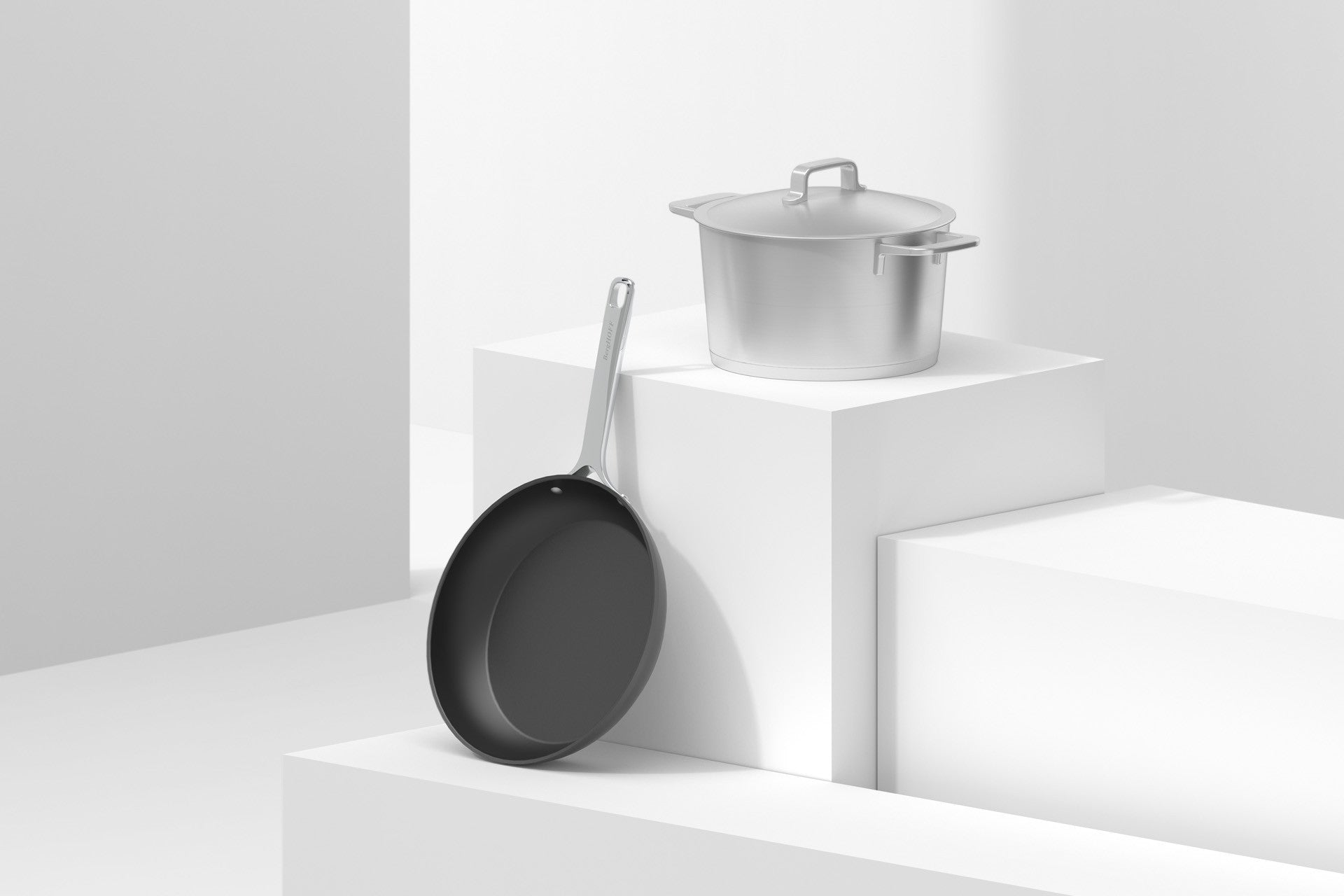 BergHOFF 7-Piece Cookware Set - Uqonic Series with Recycled Steel Pots and CeraGreen Non-Stick Frying Pan