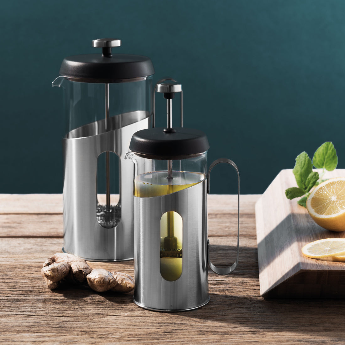 BergHOFF French Press 0.35L - Stainless Steel Frame with Heat-Resistant Glass for Coffee and Tea