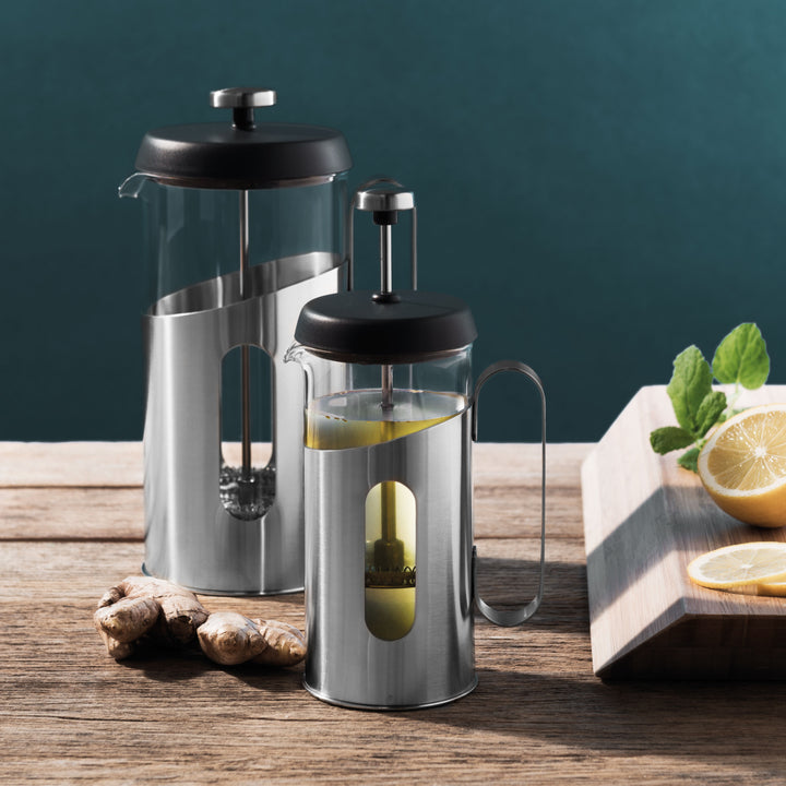 BergHOFF French Press 0.35L - Stainless Steel Frame with Heat-Resistant Glass for Coffee and Tea