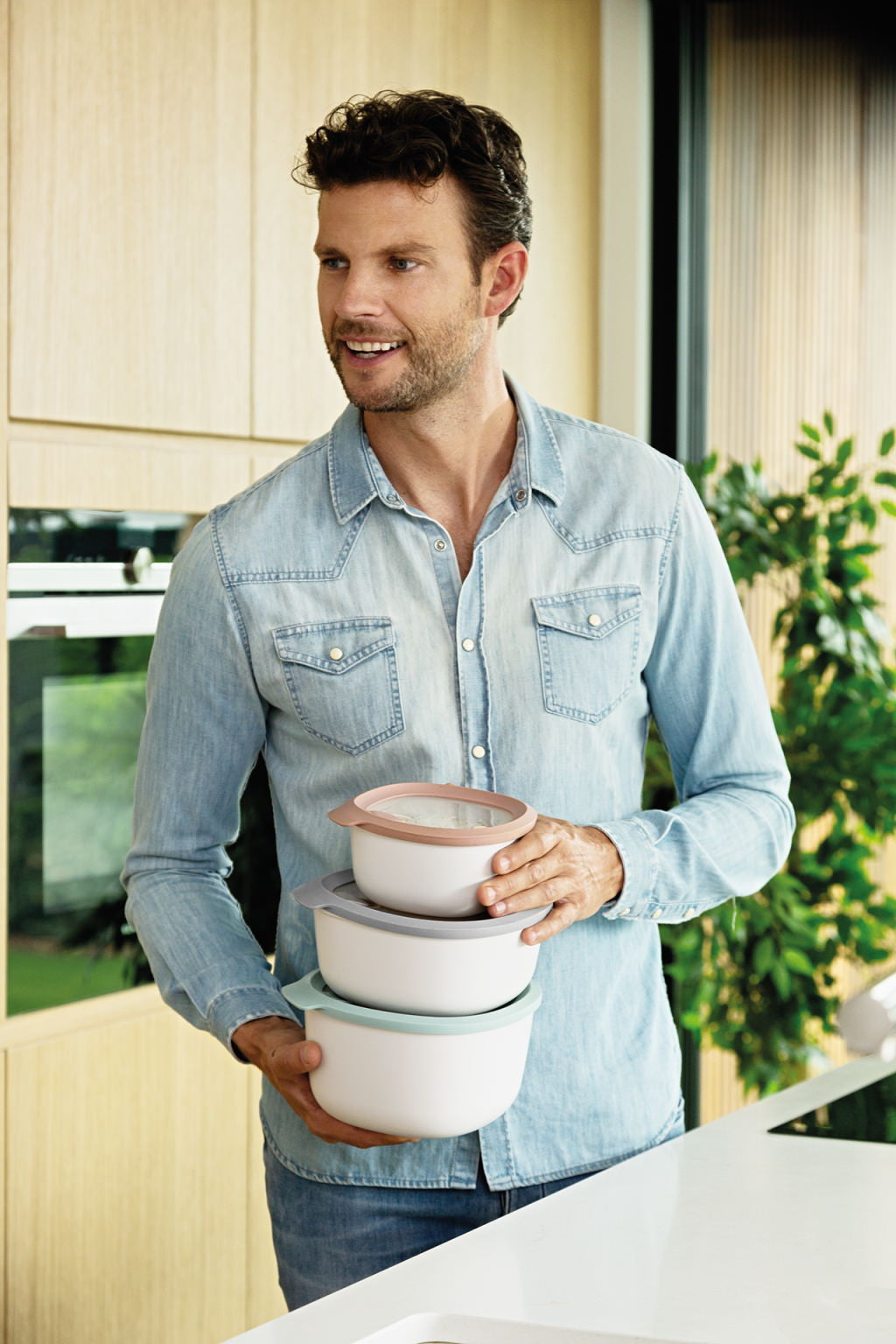 BergHOFF 3-Piece Multi-Bowls Set - Eco-Friendly Serving and Storage with Lids and Built-In Air Vent