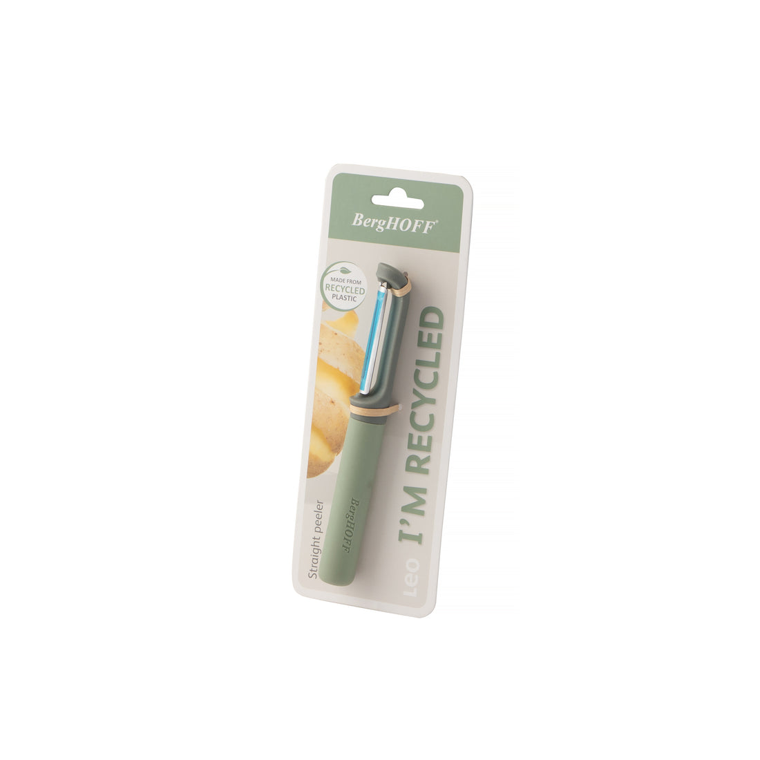 BergHOFF Straight Peeler - Balance Series with Soft-Touch Grip and Recycled Plastic Handle