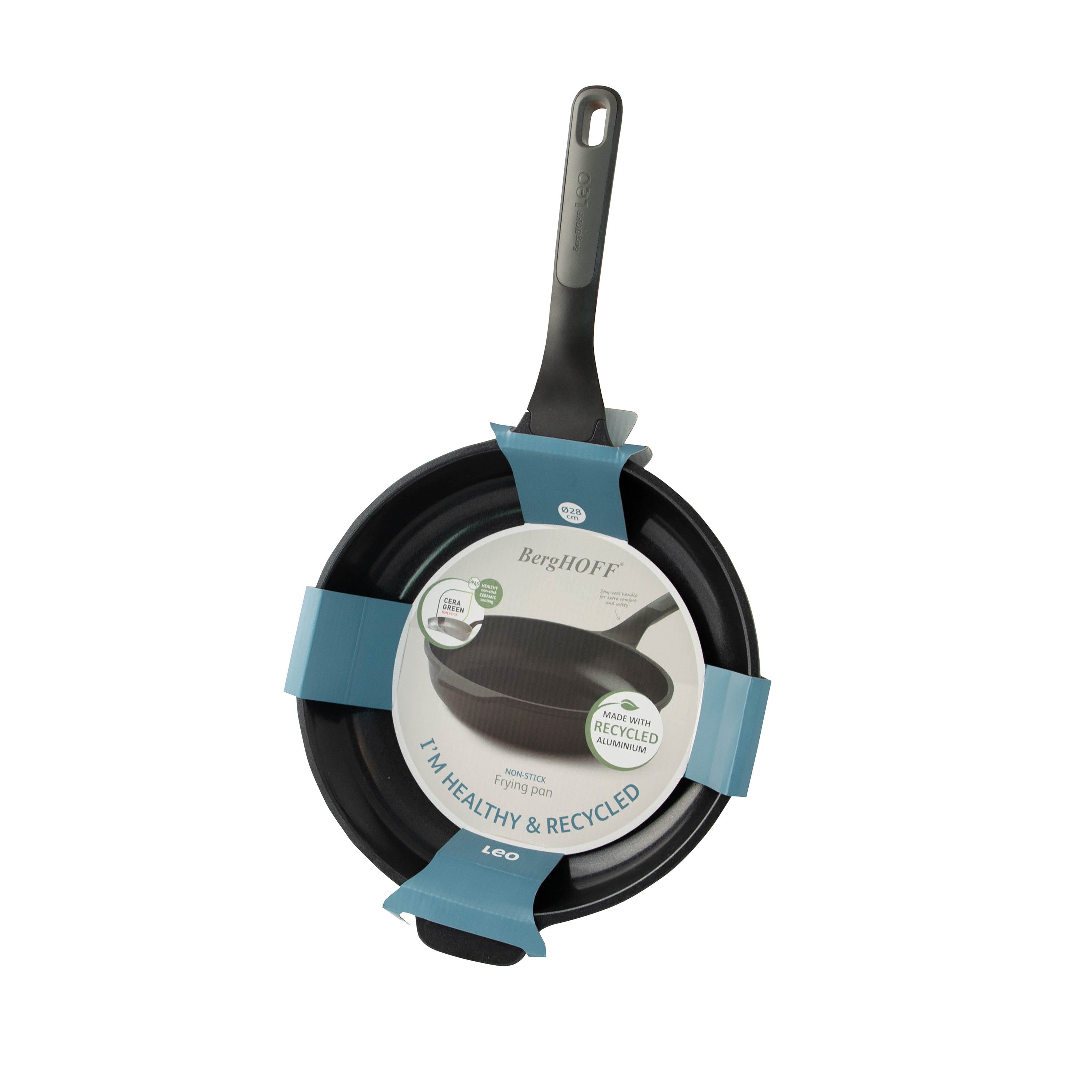 BergHOFF 28cm Frying Pan - Stone+ Series Ceramic Coating, Induction Safe, and Soft-Touch Handle